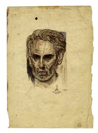 Raoul Dal Molin Ferenzona, Autoritratto. 1928. Acquerelli e penna e...