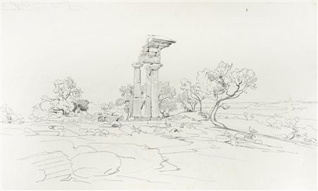 Johann Jakob Frey, Lotto composto di 3 disegni con rovine. Raccolta di 3...
