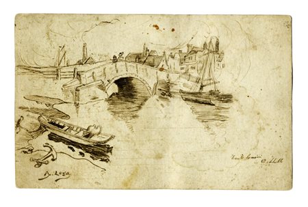 Achille Lega, Cartolina. Cartolina fronte/retro completamente disegnata. mm...