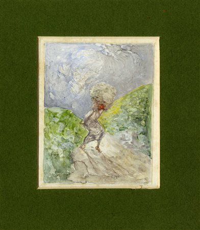 Pompeo Mariani, Senza titolo. 1922. Matita e acquerello su carta. mm 145x120....