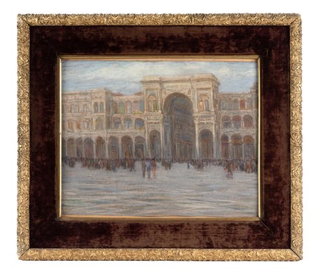 Plinio Nomellini, La Galleria Vittorio Emanuele II. 1892 ca. Carboncini...