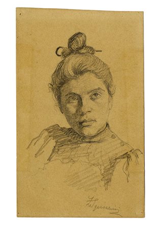 Telemaco Signorini, Ritratto di Beatrice Ancillotti. 1899. Matita su carta....