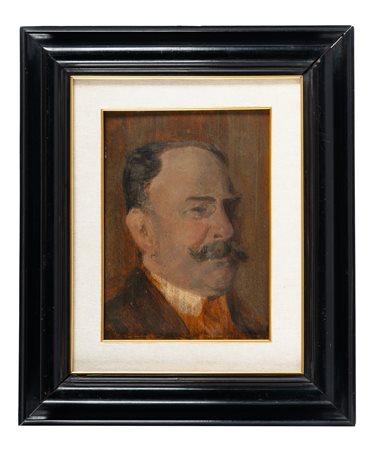 Angelo Torchi, Autoritratto. Olio su tavola. cm 32x24. Etichetta a stampa...