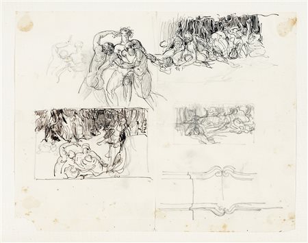 Adolfo De Carolis, Lotto composto di 3 disegni. Raccolta di 3 penne e...