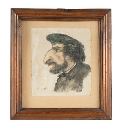 Angelo Tricca, Lotto composto di 2 caricature. 1) Vito d'Ancona. Matita e...