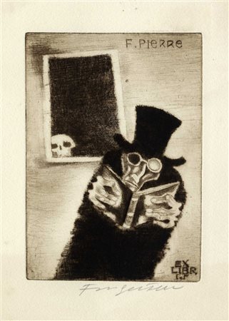 Michel Fingesten, Lotto composto di 3 incisioni. 1) Ex Libris G. S....