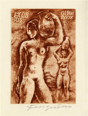 Michel Fingesten, Lotto composto di 3 incisioni. 1) Ex Libris Gaston Roux....