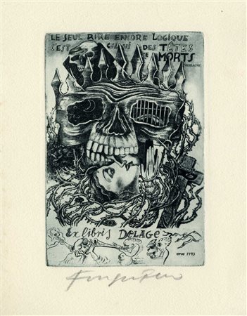 Michel Fingesten, Lotto composto di 3 incisioni. 1938. 1) Le seul rire encore...