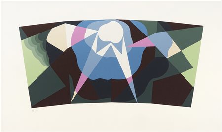 Giacomo Balla, Serigrafia a colori di un progetto per portabastoni....