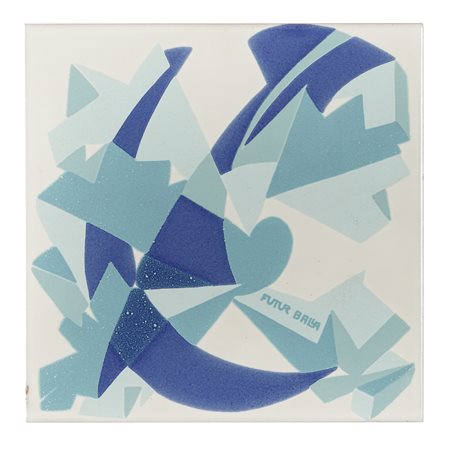 Giacomo Balla, Mattonella. Mattonella decorata a stampa e fatta produrre...