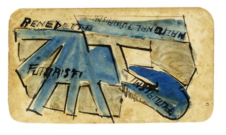Enzo Benedetto, Nazionalfuturismi. Acquerello su carta. mm 78x138. Firma e...