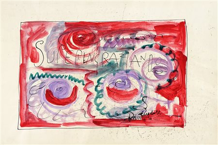 Enzo Benedetto, Superingraziando. Acquerello, penna, pennello e inchiostro di...