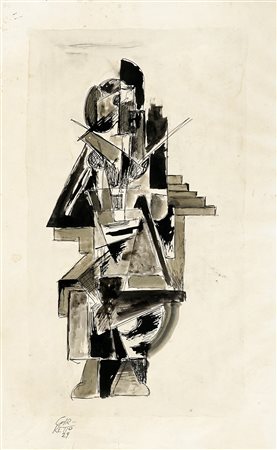 Girretto, Composizione futurista. 1929. Acquerello, penna, pennello e...
