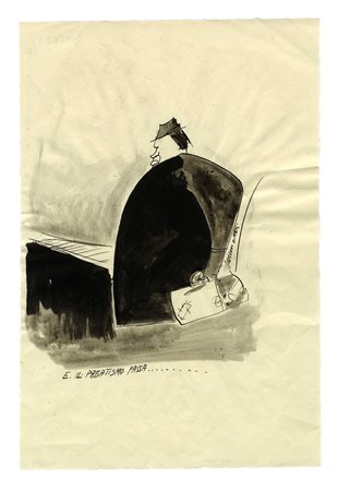 Nerino Nannetti (Neri), Lotto composto di 4 disegni. Tecniche miste su carta....