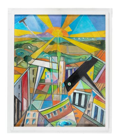 Sibò [Pseud. per Pierluigi Bossi], Alba iridescente. 1936. Olio e tempera su...