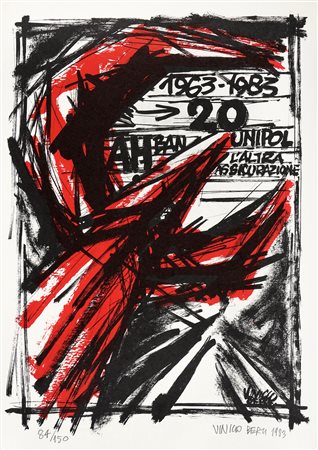 Vinicio Berti, Senza titolo. 1983. Litografia. mm 500x350. Firma e data a...