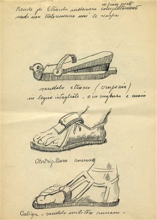 Remo Bianco, Album di disegni con studi di calzature. Album composto di 13...