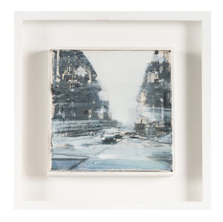 Daniele Cestari, Città in movimento. Olio su tela. cm 20x20. (1) In bella...