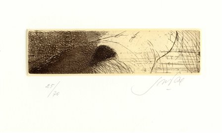 Piero Guccione, Nudo sdraiato. 2014. Acquaforte. mm 52x195. Foglio: mm...