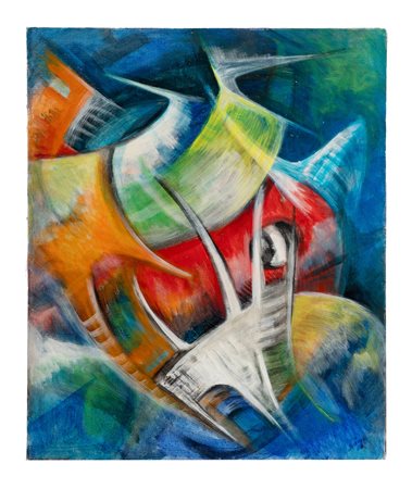 Claudio Juarez, Composizione astratta. 1968. Olio su tela. cm 61x50. Firmato...