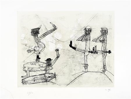 Roberto Antonio Sebastian Matta, Senza titolo. 1970. Acquatinta. mm 375x475....