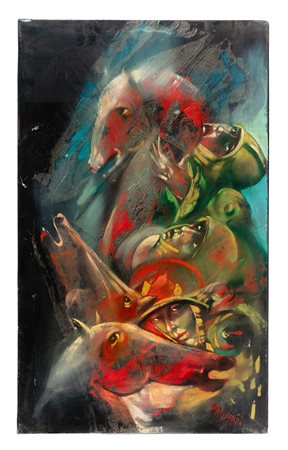 Alfio Rapisardi, Senza titolo. 2003. Olio su tela. cm 100x60. Firma in basso...