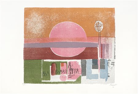 Bruno Saetti, Sei muri di Saetti. 1977. Cartella in-folio (mm 710x510). 1...