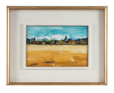 Sergio Scatizzi, Senza titolo. Olio su tavola. cm 20x30. Firma in basso a...