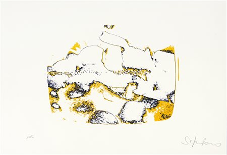 Mario Schifano, Senza titolo. Litografia. mm 348x502. Firma a matita in basso...