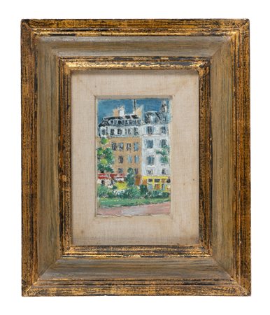 Orfeo Tamburi, Giardino alla Trinitè. 1968. Olio su tela. cm 17,5x10,5. Opera...