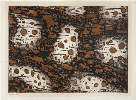 Antonio Zoran Music, Terres Adriatiques. 1959. Acquaforte e acquatinta. mm...