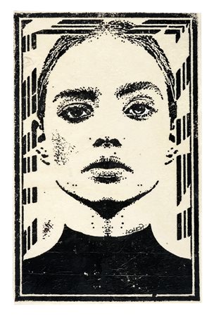 Ache77, I resist. Xilografia su velina applicata a pannello. mm 320x205....