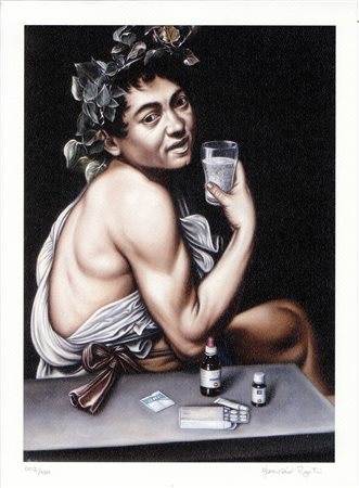 Maurizio Rapiti, Bacchino ipocondriaco. 2017. Offset. mm 361x266. Foglio: mm...