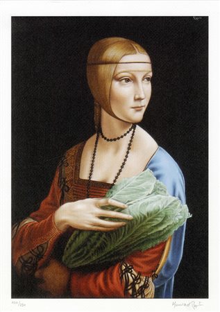 Maurizio Rapiti, La dama con lattuga. 2019. Offset. mm 361x266. Foglio: mm...