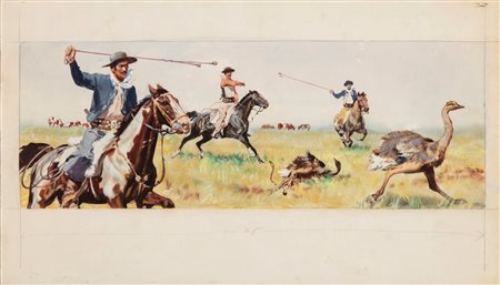Zdenek Burian - Gauchos con bolas a caccia di Nandù, 1972