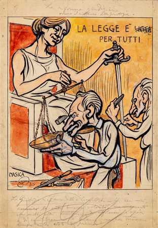 Nasica (Augusto Majani) - La legge è…per tutti, early 1900s