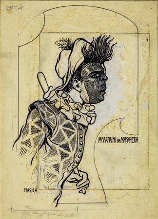 Nasica (Augusto Majani) - Mascagni in maschera, early 1900s