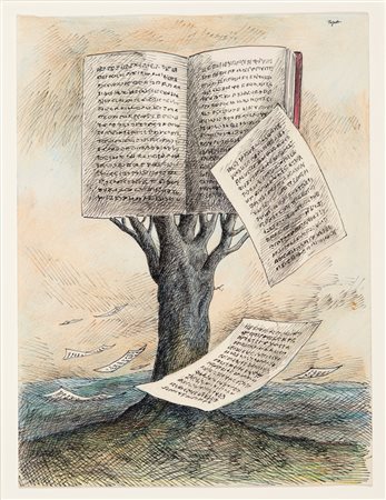 Roland Topor (Parigi 1938 - 1997)  - Tree of Knowledge, 70s