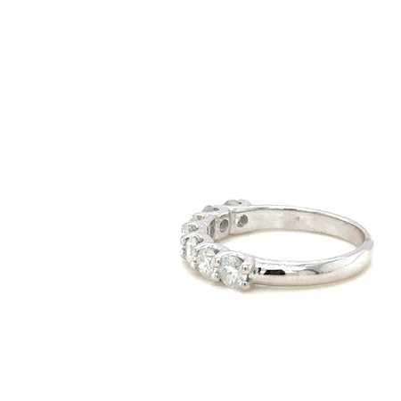 ANELLO IN ORO BIANCO 14K 2.72 GR MEZZO ETERNITY CON DIAMANTI NATURALI 1.27 CARATI - RNG40804