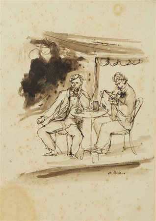 DA MILANO GIULIO (1895 - 1990) - DUE UOMINI AL BAR.