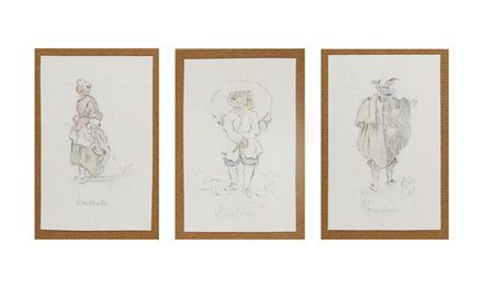 GOLIA (EUGENIO COLMO)  (1885 - 1967) - LOTTO COMPOSTO DA N. 3 DISEGNI .