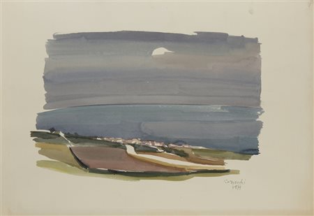 CIARROCCHI ARNOLDO (1916 - 2004) - VISTA SU PORTO POTENZA PICENA .