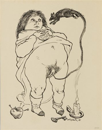 ALESSANDRI LORENZO (1927 - 2000) - DONNA E TOPO.