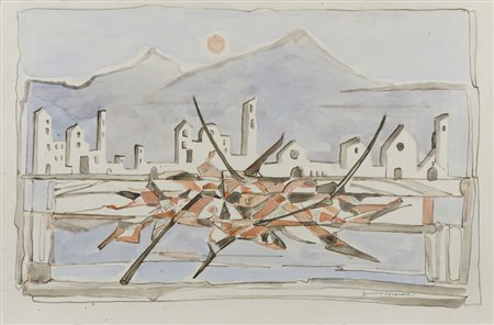 CASORATI FRANCESCO (1934 - 2013) - BOZZETTO PER UNA SERIGRAFIA.