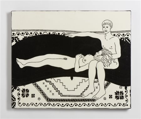 ASTORE SALVATORE (n. 1957) - COPPIA SUL DIVANO.