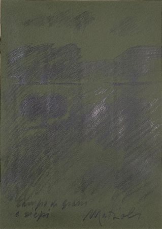 Carlo Mattioli, 'Campo di grano e siepi'