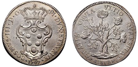 LIVORNO - COSIMO III DE' MEDICI (1670-1723) - Pezza della rosa, 1707.