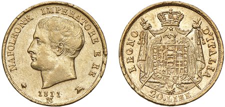 MILANO - NAPOLEONE I, Re d'Italia (1805-1814) - 20 lire 1811, II tipo.