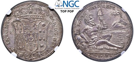 NAPOLI - CARLO DI BORBONE (1734-1759) - Mezza piastra da 60 grana, 1736.