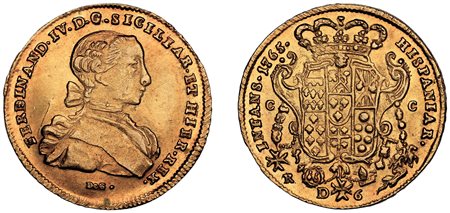 NAPOLI - FERDINANDO IV (1759-1816) - 6 ducati 1765, IV tipo.